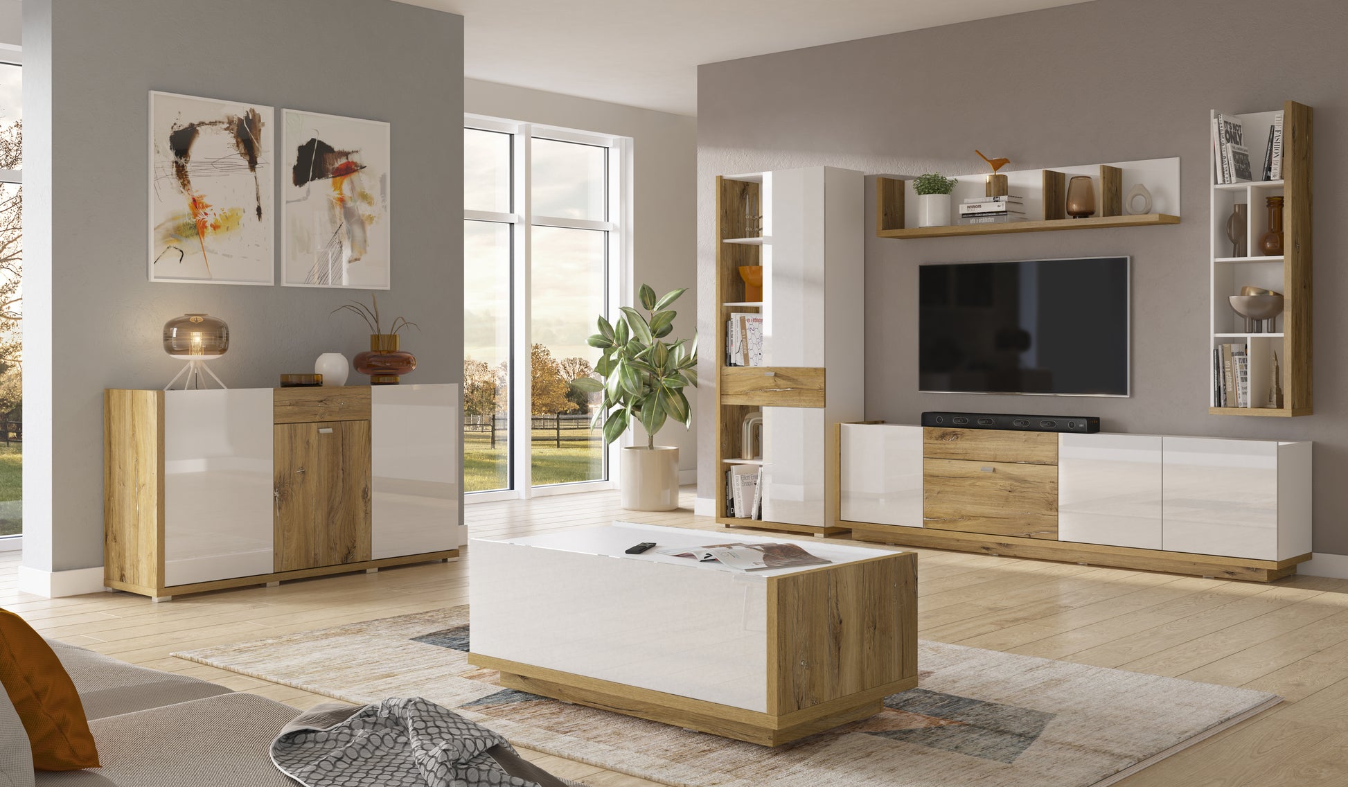 wohnzimmer möbel lars komplett set – möbel-outlet-24